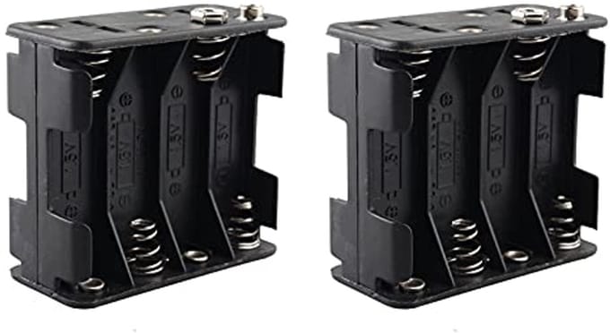 Batterijhouder Set - Dubbele Batterijdoos - Hobby Projecten - 12V Vermogen - 2 Stuks - Zwart