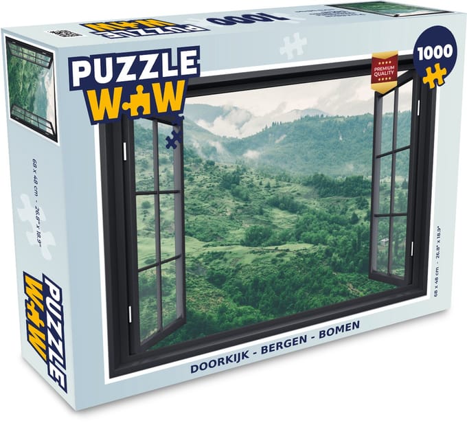 Puzzel Doorkijk - Berg - Boom - Legpuzzel - Puzzel 1000 stukjes volwassenen