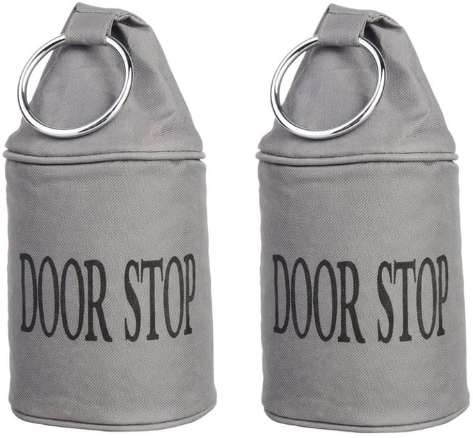 Deurstopper - SET van 2 stuks - grijs met band