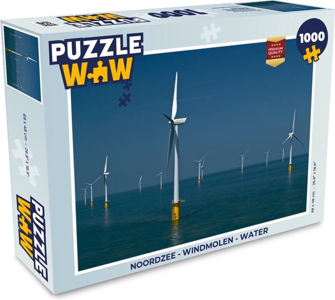 Puzzel Noordzee - Windmolen - Water - Legpuzzel - Puzzel 1000 stukjes volwassenen