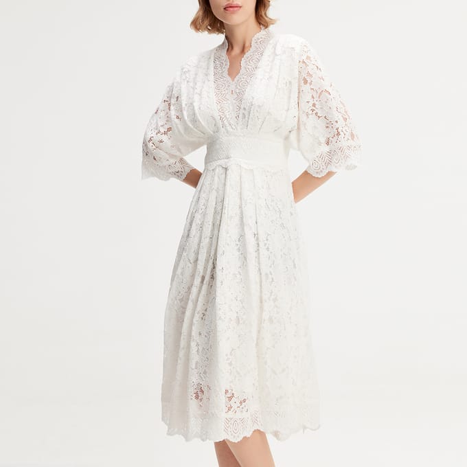 Kimono mouwen kanten jurk