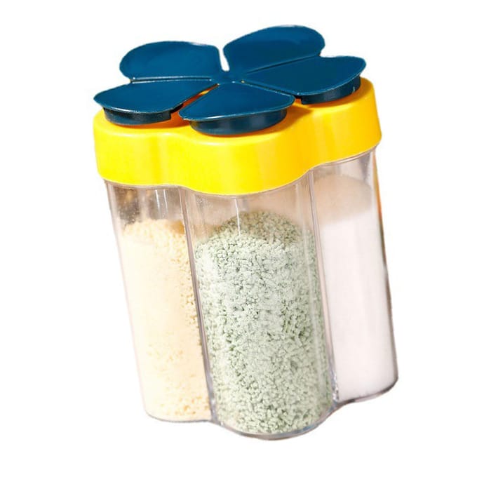 5-in-1 Reis Specerijcontainers Luchtdichte Reis Kruiden Condiment Containers Draagbaar Kamperen Blue yellow