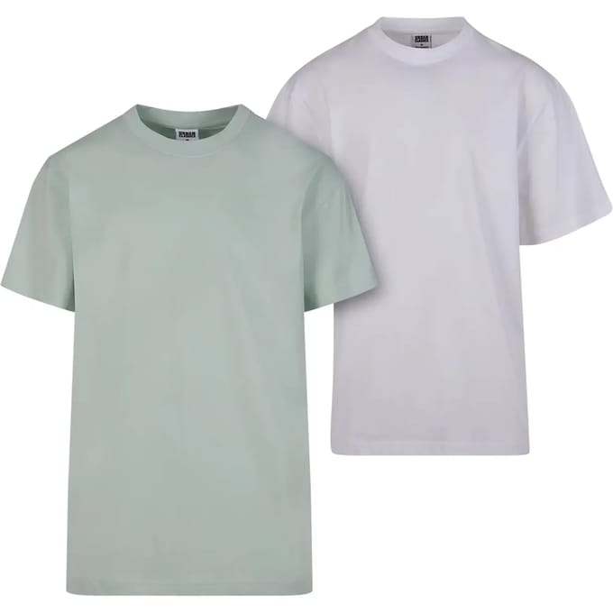 Urban Classics - Tall 2pack Heren Tshirt - S - Mintgroen/Wit