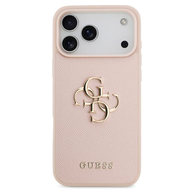 Guess Big 4G Logo Backcover Grained voor de Apple iPhone 17 Pro - Roze