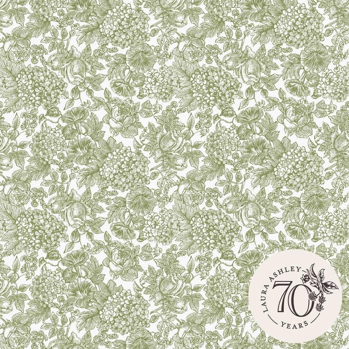 Laura Ashley Louise Behang - Bloemen - 10mx52cm - Groen