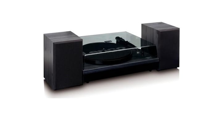 Lenco LS-300WD - Record Player with Bluetooth® and two separate speakers - Black - Platenspeler Zwart