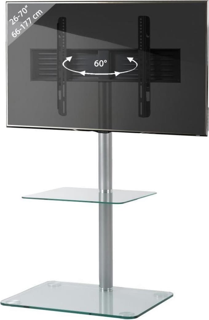 TV-standaard Aluminium rek Televisieglas Alani Plank