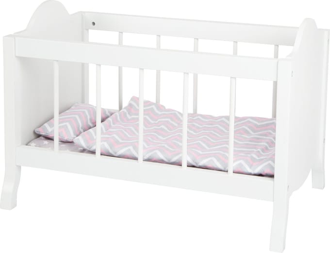 Small Foot Poppenbed Met Beddengoed Junior 50 X 30 Cm Hout Wit