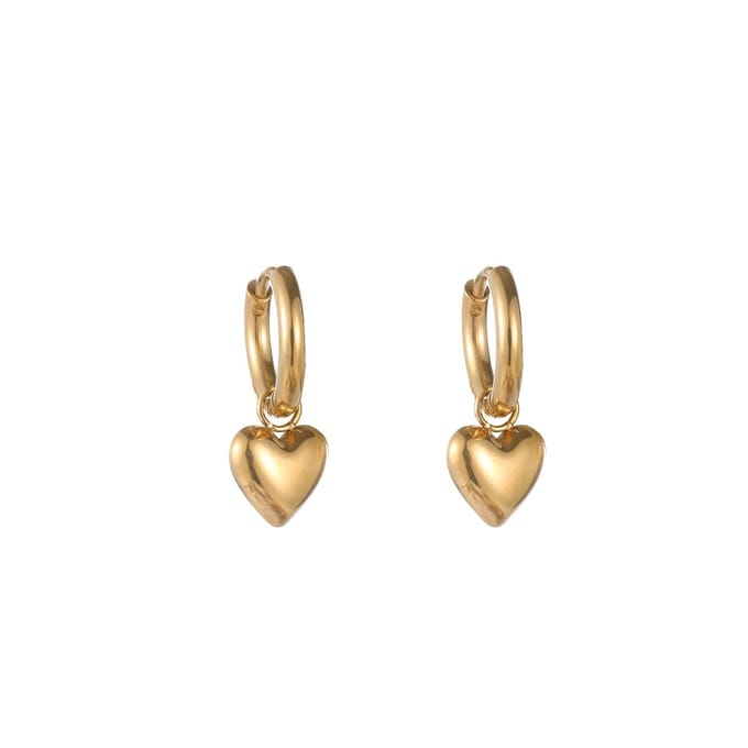 Go Dutch Label Oorhangers Hartjes Hoop Goud