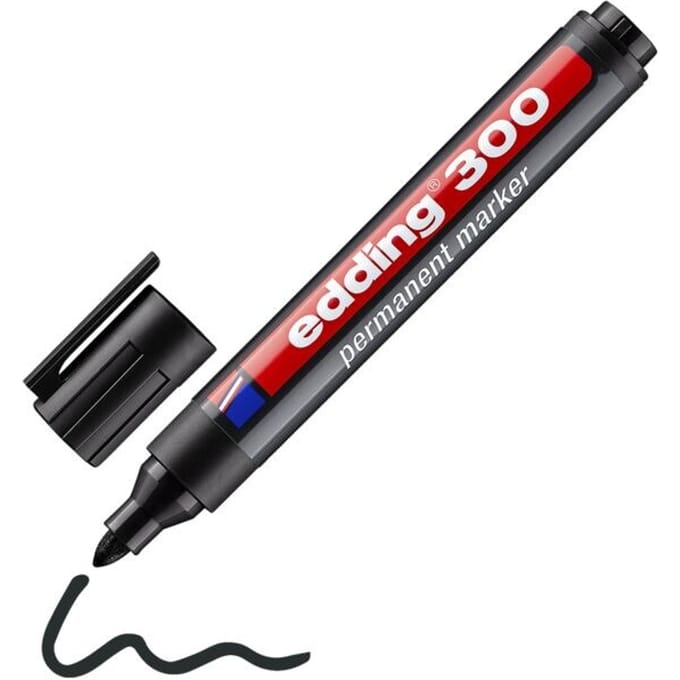 EDDING Permanent marker 300, met ronde punt, 1 stuk, zwart
