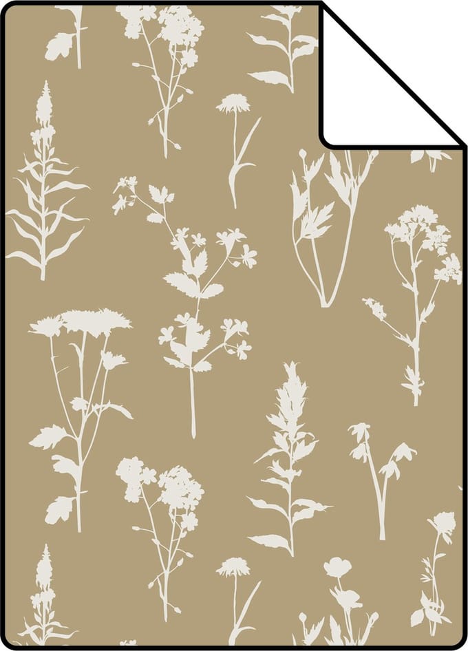 Proefstaal ESTAhome behang veldbloemen beige - 26.5 x 21 cm - 139483-S
