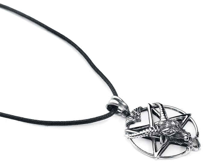 etNox hard and heavy - Gothic Halsketting - Goat Pentagram - zilverkleurig
