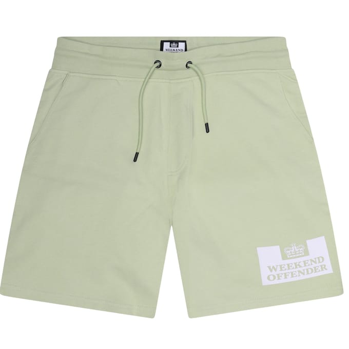 Weekend Offender Heren-sweatshorts met Parma-logo (Pepermunt/Wit)