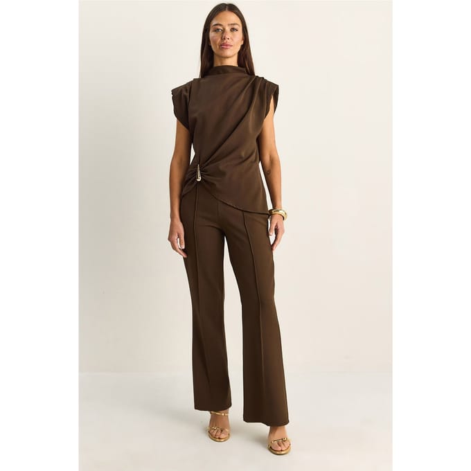 Hoge Taille Flared Leg Co-ord Set