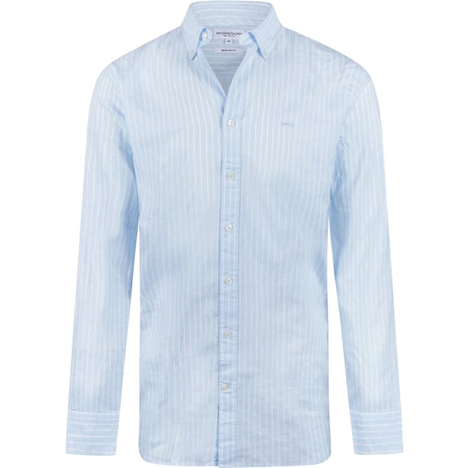 McGregor Cotton/linnen Stripe Shirts Light Blue Taglia: M | Camicie Casual Outlet | Uomo | Blu