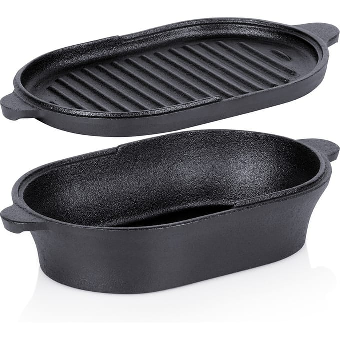 Vilde Cast Line - Gietijzeren Braadpan met Deksel - 28x16 cm - 1,2 l - Zwart