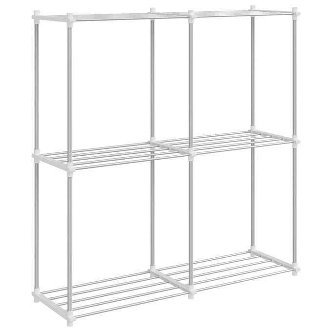 vidaXL - Tubulaire - plank - met - opslag - Wit - 86 - x - 27 - x - 90 - cm - Aluminium