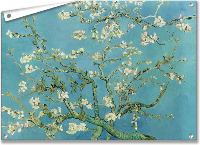 Tuinposter/Tuindoek Amandelbloesem - Vincent van Gogh - 70x50 cm