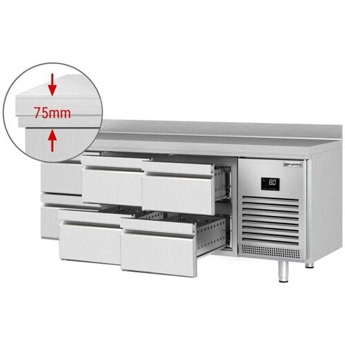 GGM Gastro Kühltisch Premium PLUS - 1960x600mm - 6 Schubladen - Aufkantung