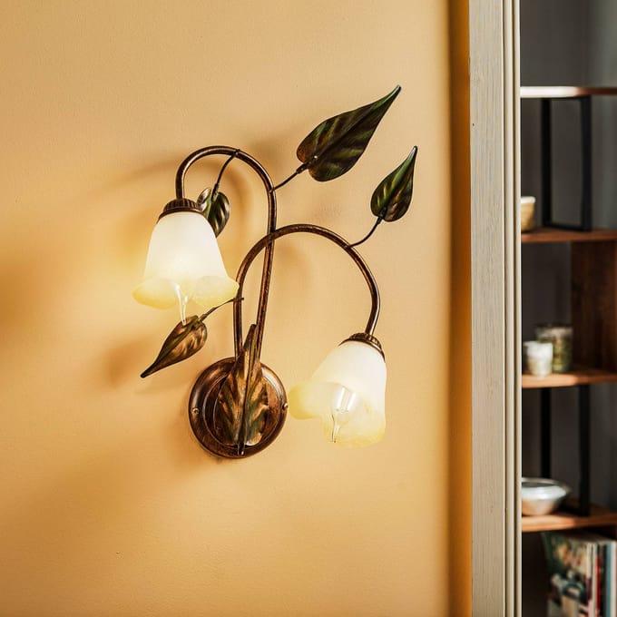 ONLI Wandlamp Miranda 2-lamps, brons