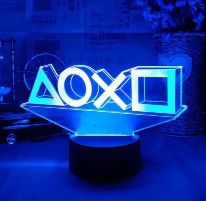 Samstyle - Game LED Lamp - 16 kleuren - 3D Game Light - Playstation knoppen - Afstandsbediening - Sfeerlamp