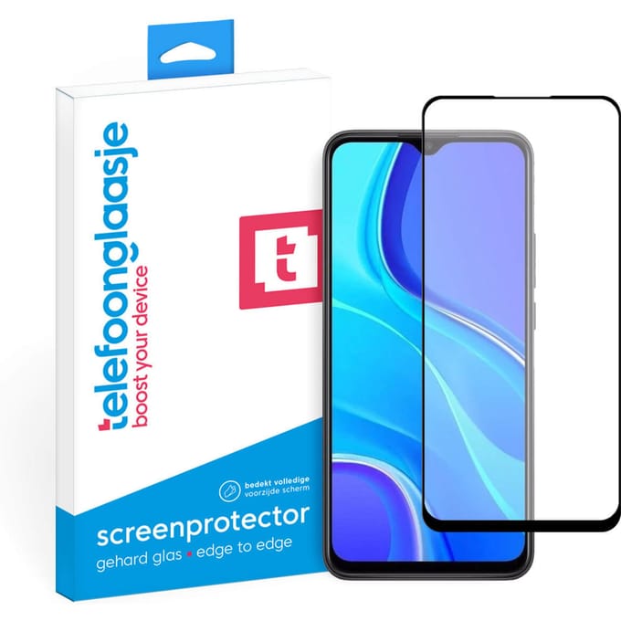 Xiaomi Redmi 9 screenprotector gehard glas Edge to Edge