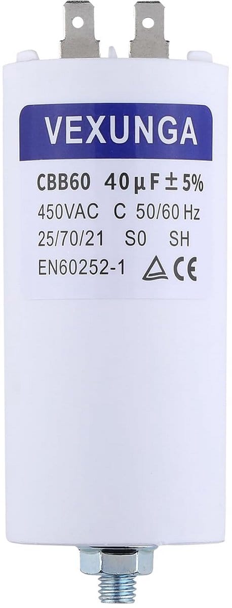 Startcondensator 40 µF 450V CBB60 voor motoren en pompen