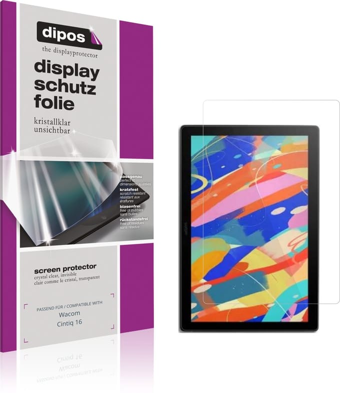 dipos – 2x Beschermfolie geschikt voor Wacom Cintiq 16 | Krasbestendige & heldere Screenprotector Ultra-Thin