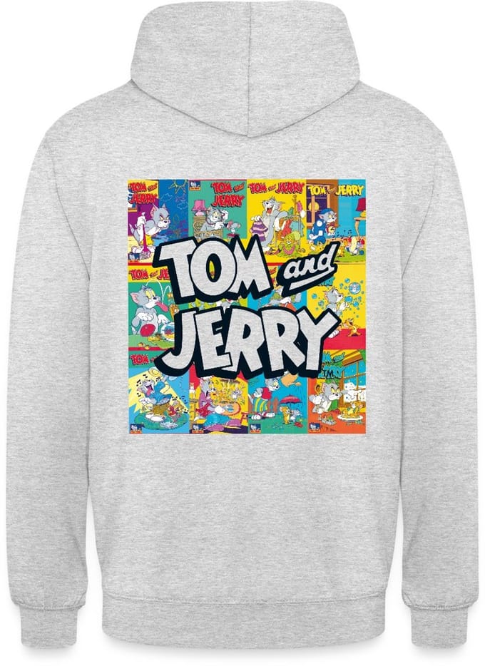Tom And Jerry Logo Met Vintage Cover Collage Hoodie Unisex