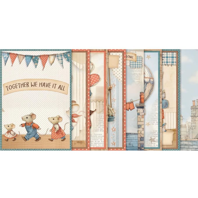 Motief strozijde assortiment "Family", set van 8