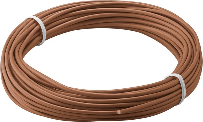 Goobay Soepele koperdraad met isolatie van 10 m, bruin, 0,14 mm²