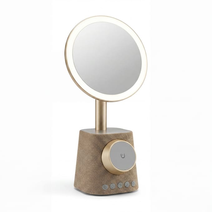 LED-make-upspiegel met luidspreker Glamlody goud hjh OFFICE