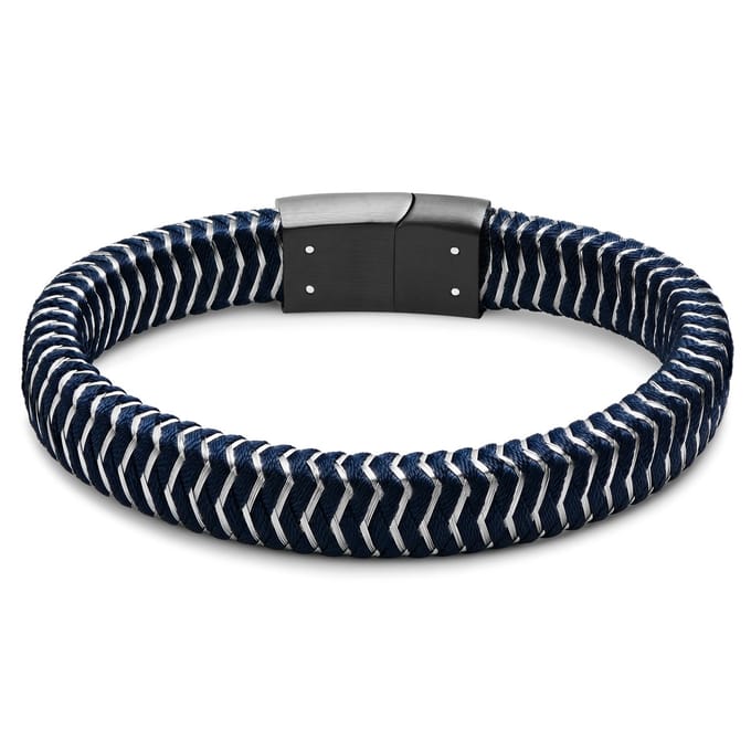 Blauwe Armband van Roestvrij Staaldraad