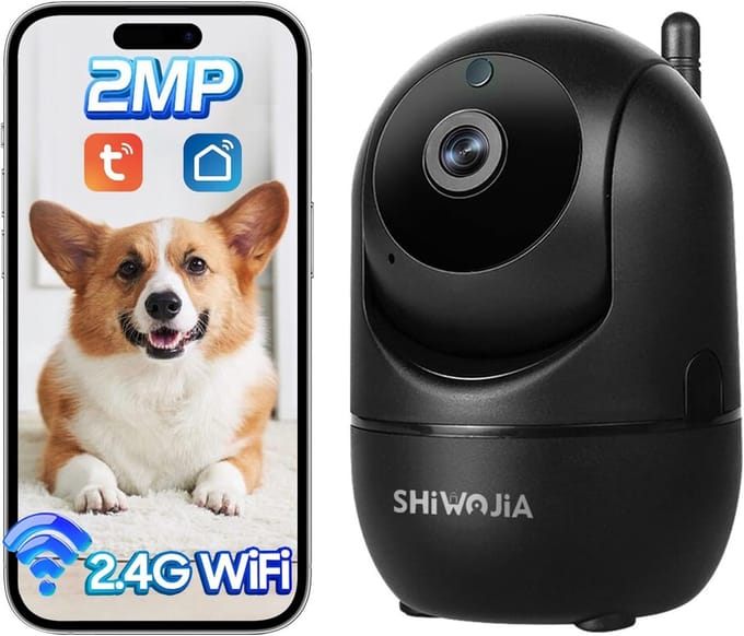 Slimme Camera - Binnen Camera - Huis Beveiliging - 360 Graden Zicht - 14 cm Hoog - Wit
