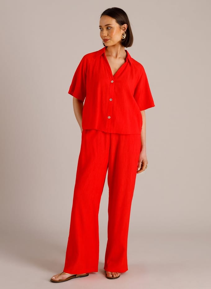 YEST Marthe Tops - Hot Red - maat 44