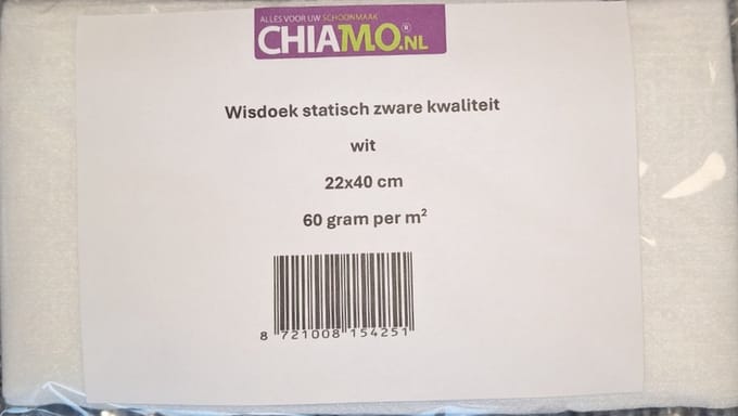 Statische stofwisdoek zware kwaliteit ChiaMo.nl wit 22 × 40 cm – 10 stuks