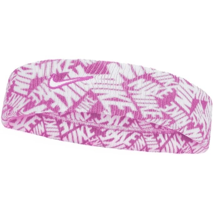 Nike Klassieke Swoosh Dri-FIT Hoofdband (Roze/Wit)