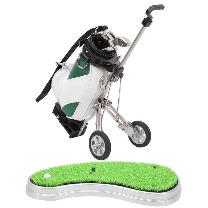 Desktop Golf Pennenset 3 Balpennen en Mini Tas Znic Legering Golf Pennenzak met BasisGroen Wit black