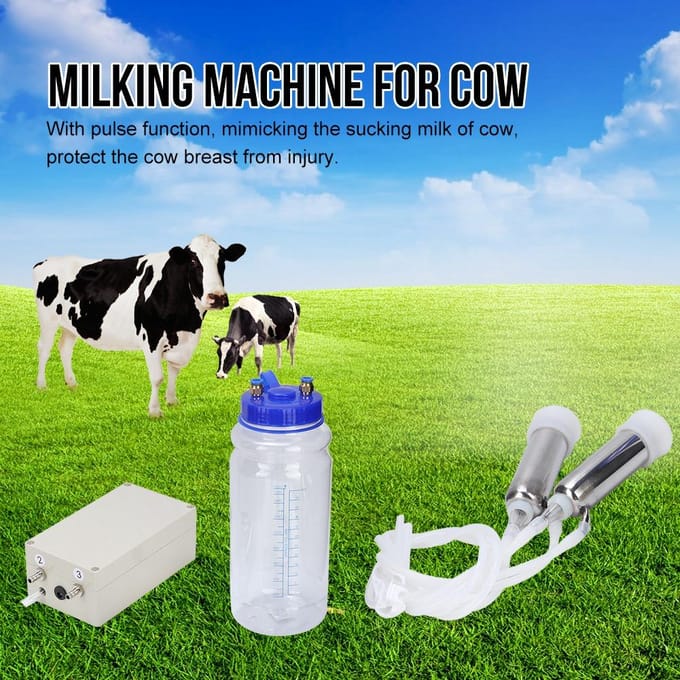 Mini machine à traire électrique portable à impulsions sous vide pour vaches et bovins