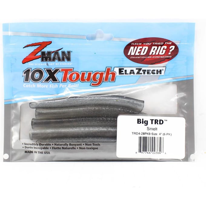 Zman Soft Lure Big TRD 4 pouces 6 par paquet Éperlan (3646)