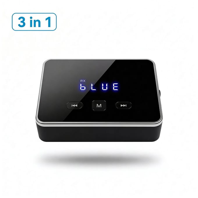 Bluetooth Transmitter & Receiver 3 in 1 - BT 6.0 - 3.5MM AUX / RCA / Optisch / Coaxiaal - Bluetooth Zender - Bluetooth Ontvanger - Bluetooth Transmitter - Bluetooth Receiver - DAC Converter - Ultra