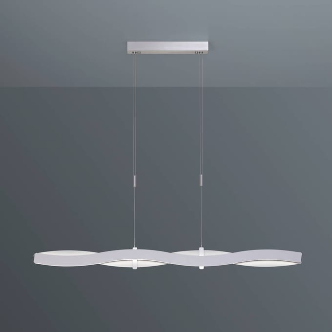 Bopp LED hanglamp Swing, aluminiumkleurig, lengte 120 cm