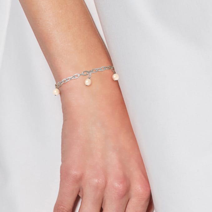 Braloque armband zoetwater water gewas parels zilver 925