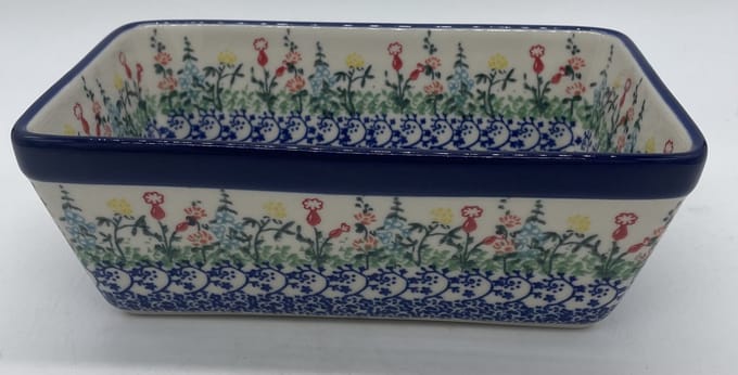 Bunzlau keramiek cakevorm gekleurde wilde bloemen