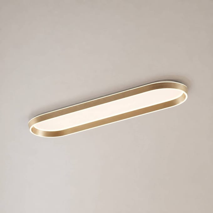 Lucande LED plafondlamp Rylan, 112 cm, messing, dimbaar, CCT