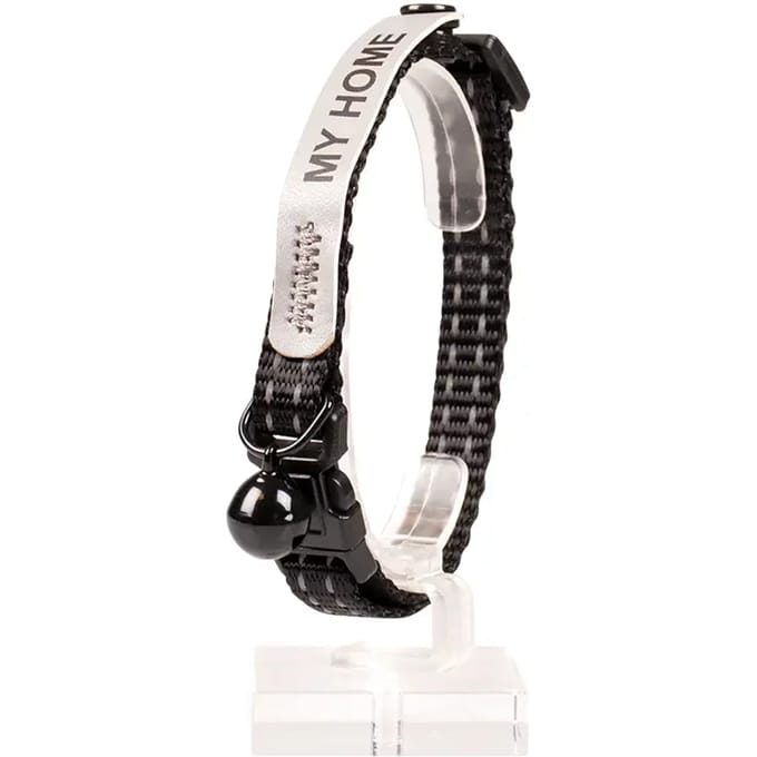 Duvo+ Kattenhalsband Reflecterend Uni Adres Zwart - 20-30cm / 10mm