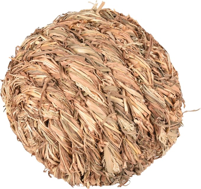 Konijnenspeelgoed bollie gras - Bruin - 12 cm