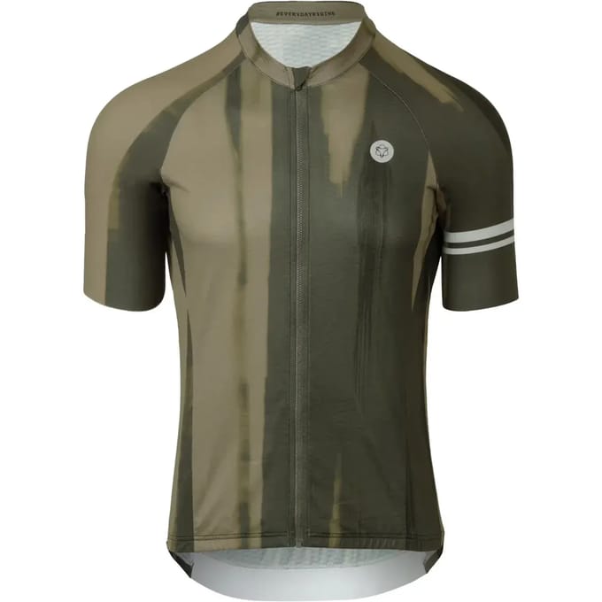 AGU Vertical Paint Performance - Fietsshirt - Wielrenshirt - Heren - Groen - S - Volledige YKK-rits - Laser afgewerkte mouwen - Siliconen gripper