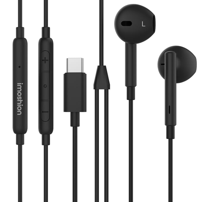 imoshion Bedrade Oordopjes met USB-C Aansluiting - Oortjes met Draad - Zwart