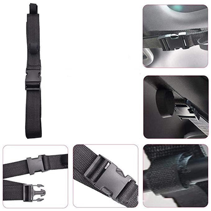 Paquet de 2 supports de canne à pêche pour voiture, support de rangement de canne à pêche à 5 cannes à pêche, sangles de support de canne à pêche réglables noir
